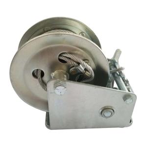 Wholesale Marine Power Coating Manual Hand Winch With Cable 1600LB / 727kg Capacity from china suppliers