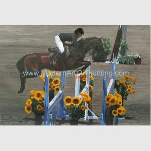 Wholesale Photo Custom Oil Portraits Horse Race Oil Painting Handmade On Canvas from china suppliers