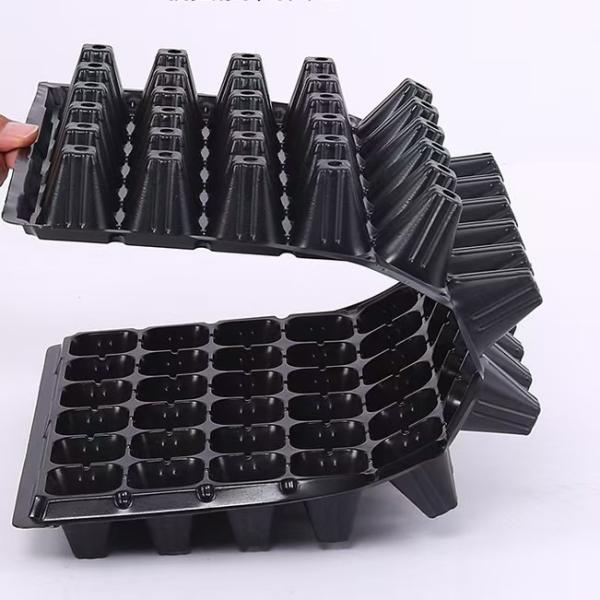 50 Cells Nursery Seedling Tray Black Hydroponics Seed Sprouting Tray