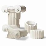 Classic Vintage FRP Roman Column Gear Outdoor Small Round Coffee Table