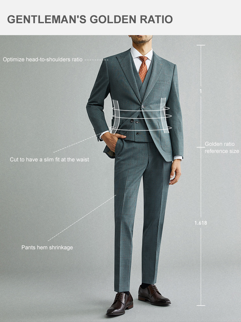 Dark Plaid Single Breasted Double Slit Two Button 8cm Peak Lapel 3 Pieces Set Business Men's Suit