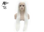 Silky Straight Synthetic Lace Front Wigs , Long White Blonde Synthetic Wigs