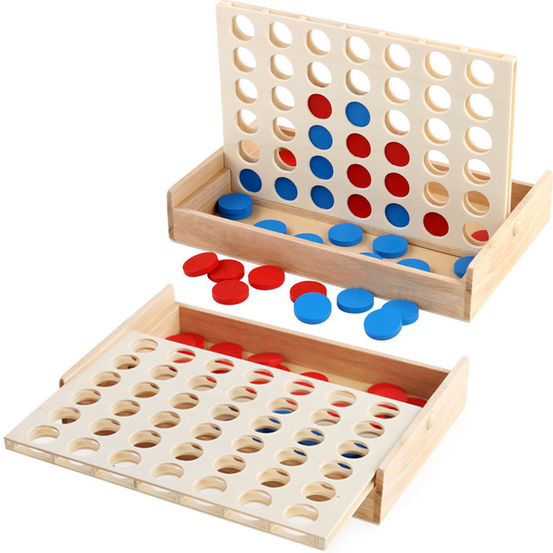 Educational Kids Line Up Row Board Puzzle Toy Wooden Foldable