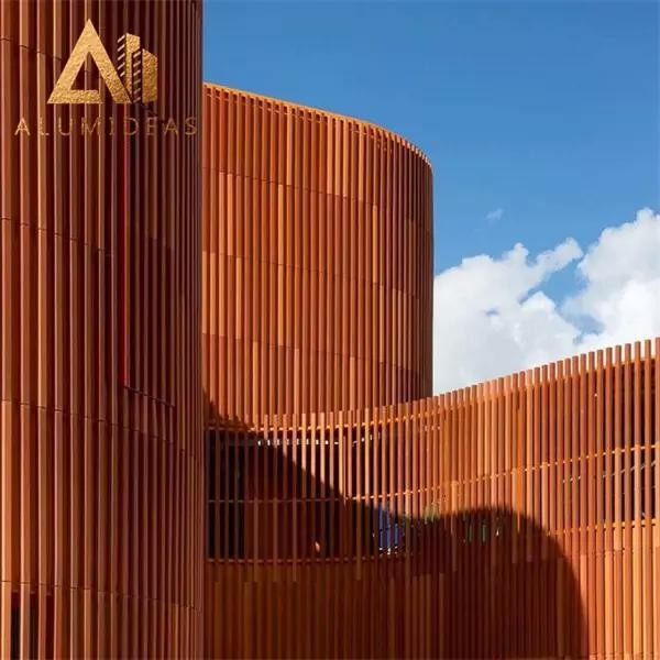 Aluminum panel facade for shopping malls