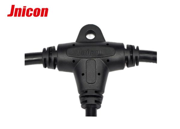IP67 Electrical 3 Way Waterproof Cable Connector T Type 2 Pin Wiring Connector