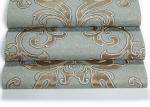 Waterproof PVC Green Damask Victorian Pattern Wallpaper With Non Woven Materials