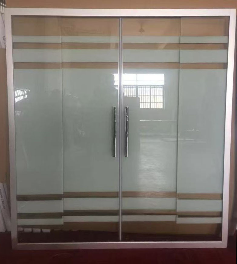 5/6mm Tempered White block modern Glass with Chromed Alum Frame Screen