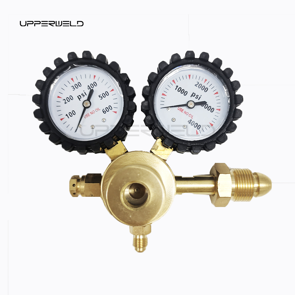 Brass Nitrogen Regulator 0-600PSI CGA580 Inlet Connection Gas Pressure Gauge for HVAC Purging