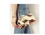 New metal diamond fashion clutch bag dinner diagonal portable shoulder bag woman