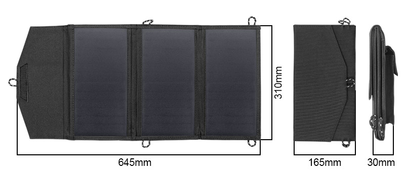 24% Efficiency 28W Pocket Solar Charger Panels Portable For Hiking Camping
