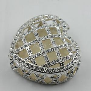 Wholesale Shinny Gifts Handmade Plywood Jewelry Box Heart-shaped Box Decorative Jewelry Box Metal from china suppliers