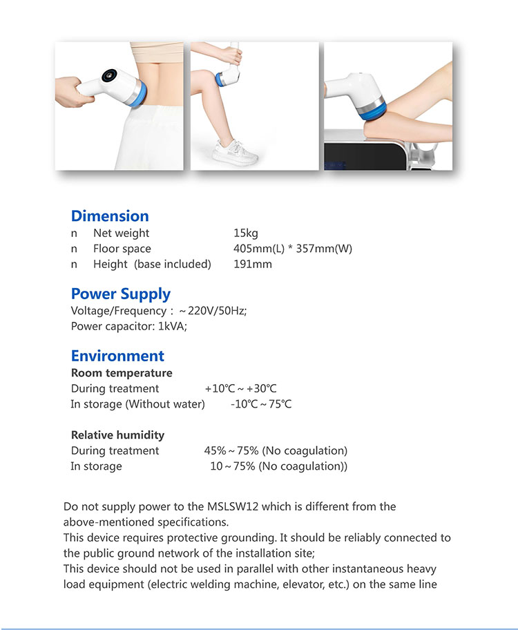 Physiotherapy Home Use Pain Relief Electromagnetic Focused Extracorporeal Shockwave Therapy Machine