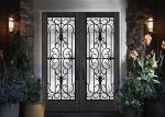 Home Decration Tempered Wrought Iron Door Glass Silk Screening 22*64 Inch