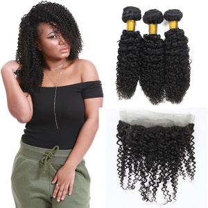 Wholesale Raw 360 Lace Frontal Closure Ear To Ear 3 Bundles Jerry Wave Natural Looking from china suppliers