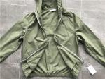 100 Green Cotton Hooded lightweight Jacket Mens Medium Trench Coat Matt Sliver