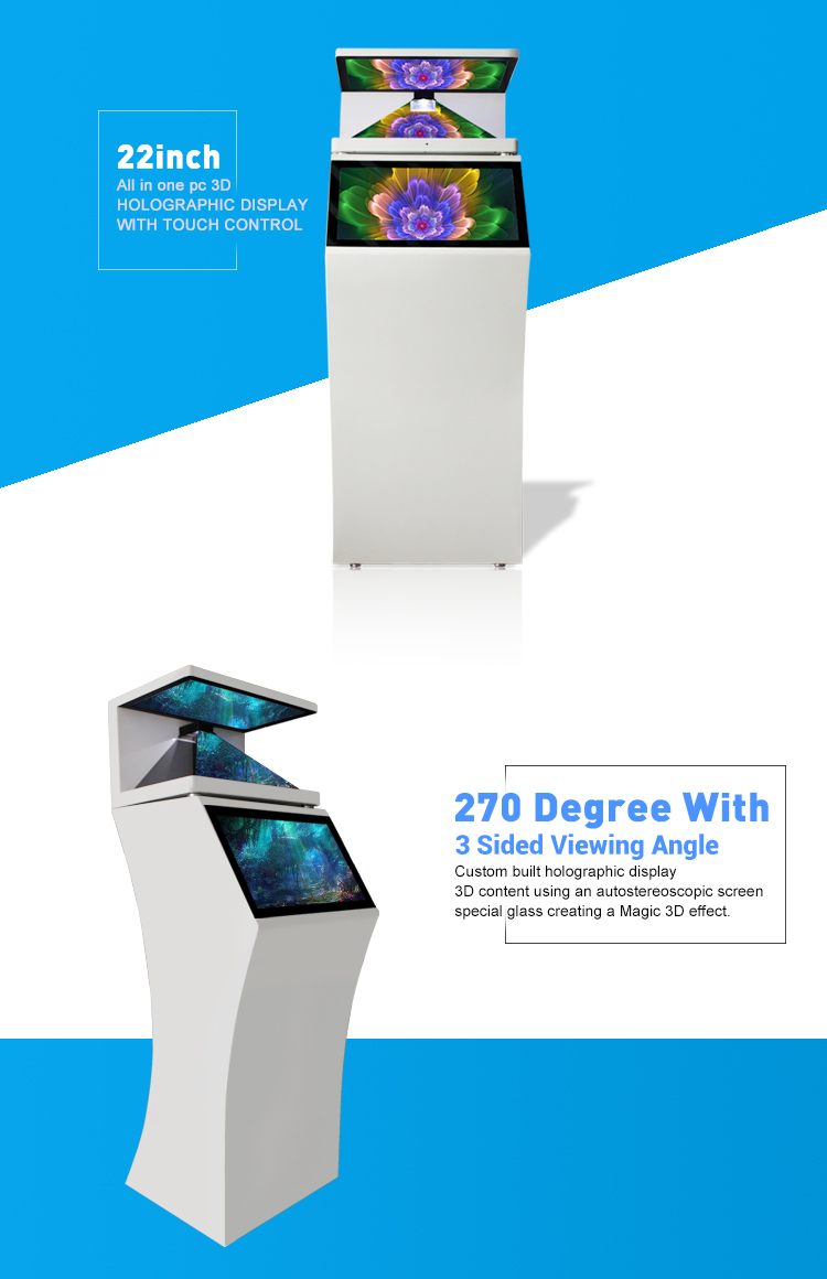 32 inch touchscreen 3d hologram display with lcd display panels