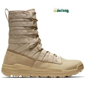 China Khaki Genuine Leather Upper Boots Nylon Reinforced With Rubber Outsole on sale