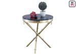 Crossed Triangle Base Coffee Table Round Modern , High End Coffee Tables Living