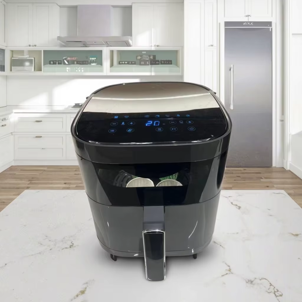 Digital Touch 6l Electric Air Fryer Oven Stainless Steel Multifunctional Small Smart Square Healthy For Household Use