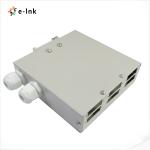 6-Port DIN-Rail Fiber Splice Box - Durable, FC/SC/ST/LC Compatible, 12-Fiber