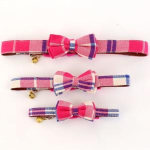 Wholesale Soft Comfortable Cat Dog Collar With Cute Plaid Bowtie Large Size Neck 14.4&quot;-22&quot; from china suppliers