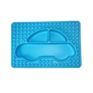 Wholesale Car Shape Silicone Baby Suction Plate BPA Free Divided Dinner Plates from china suppliers