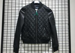 Wholesale Winter Pleather Black Women Pleather Coats Ribbed Collar And Hem XS - XXL Size from china suppliers