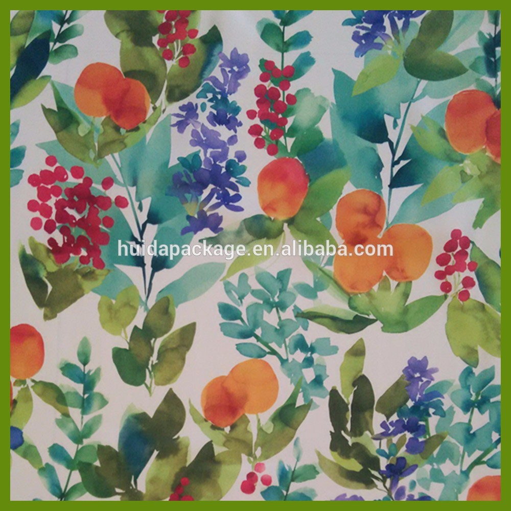 Flower design heat transfer printed tablecloth made of 100% polyester table decration cloth