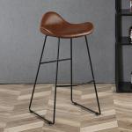 Leather Kitchen Industrial Bar Stools / Iron Base Industrial Bar Chairs