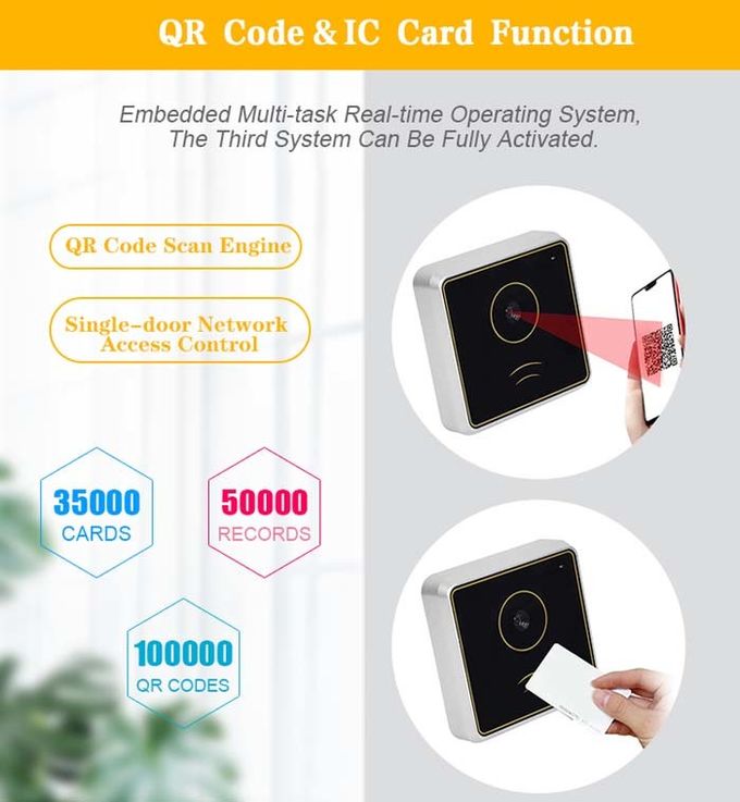 Ethernet Port 13.56mhz QR Code Reader Access Control IC Smart Card RFID Reader For Turnstile Or Elevator