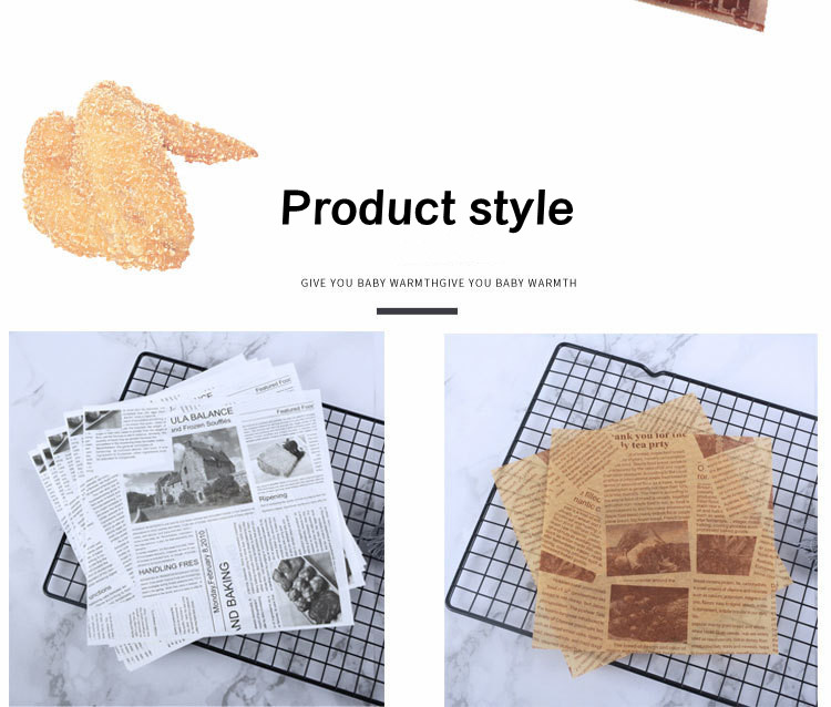 Fried Chicken Sandwich Burger Chocolate Wrapping Paper Kraft PE Coated