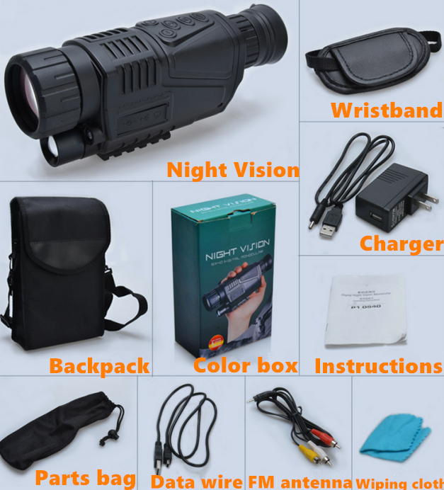 Outdoor Hunting Day And Night Vision Monocular L Shine 5x High Resolution