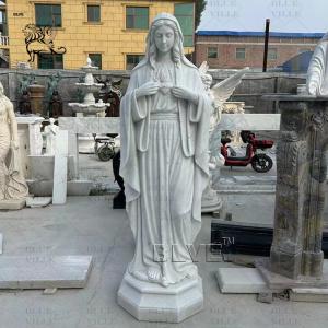 Wholesale Marble Virgin Mary Statue Sacred Heart White Stone Carvings and Sculptures Life Size Christian Religious from china suppliers
