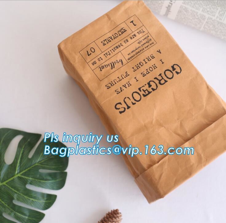 Cheap Lightweight Cheap Brown Custom Made Print Logo Water-proof Tyvek Paper Tote Shopping Bageco reusable promotion gif