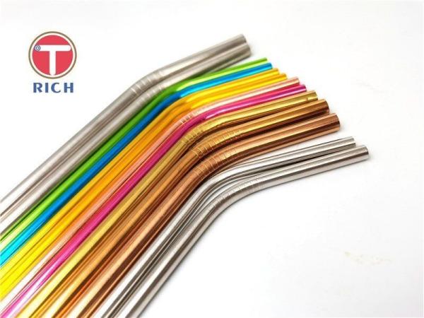 Eco Friendly Food Grade 304 / 316 Stainless Steel Straws Set For Drinking