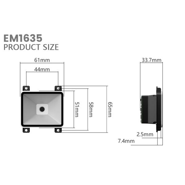 A WCMI EM1635 Code Scan Qr 2d Scanner bar Code Scanner Embedded Qr Code Reader Module