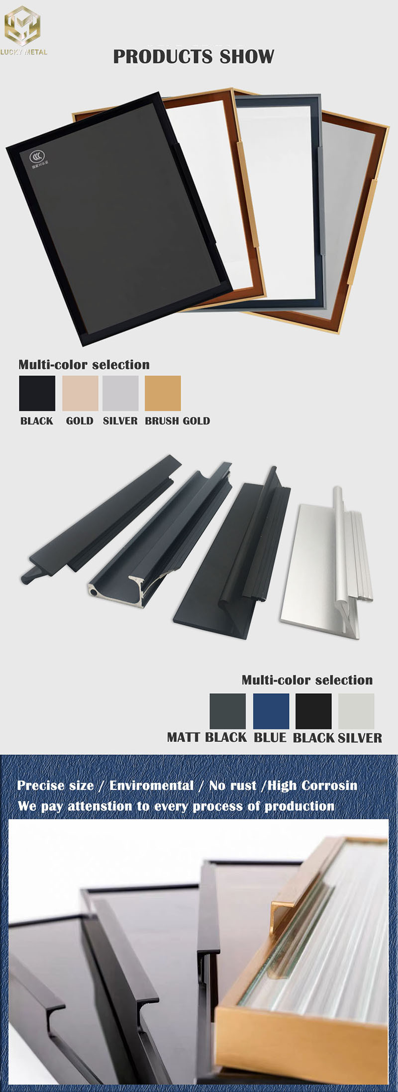 Aluminum Profile G Shaped Cabinet Handles For Kitchen Cabinet