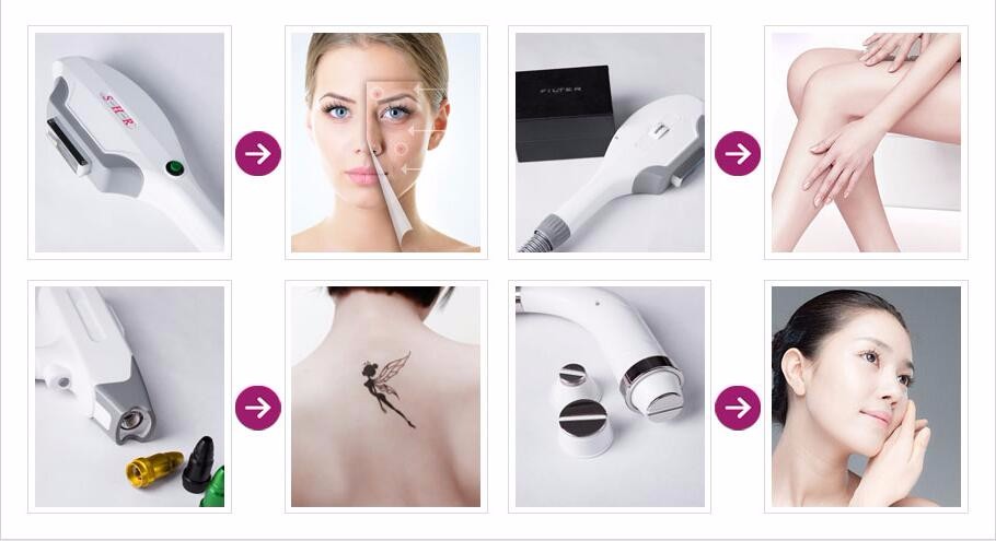 4 In 1 Multifunctional Beauty Instrument Opt E Light Ipl Rf Nd Yag Laser