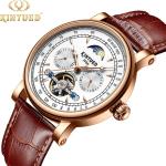 Business Mechanical Skeleton Watch Gold Case Elegant Appearance