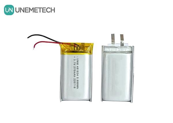 Rechargeable Deep Cycle Li-Ion Polymer Battery 3.7V 270mAh 481834 For Smart