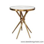 Contermporary 530mm 500mm Stainless Steel Coffee Table With Marble Top