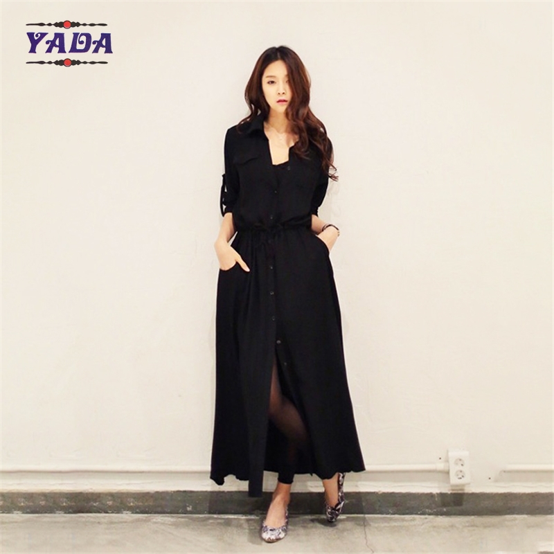 New fashion korean design black shirt dresses ladies clothes dress 2017 for women