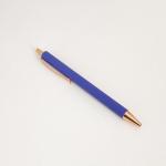 Press Type Business Office Pen Metal Ballpoint Pen With Spray Adhesive Process