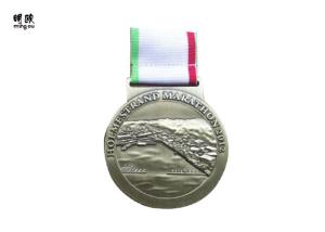 Wholesale Zinc Alloy Bronze Childrens Sports Medals 3d Embossed Logo With 3 Color Ribbon from china suppliers