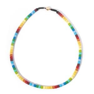 Wholesale Metal Tube Enamel Bead Necklace , Multicolor Boho Beaded Necklace from china suppliers