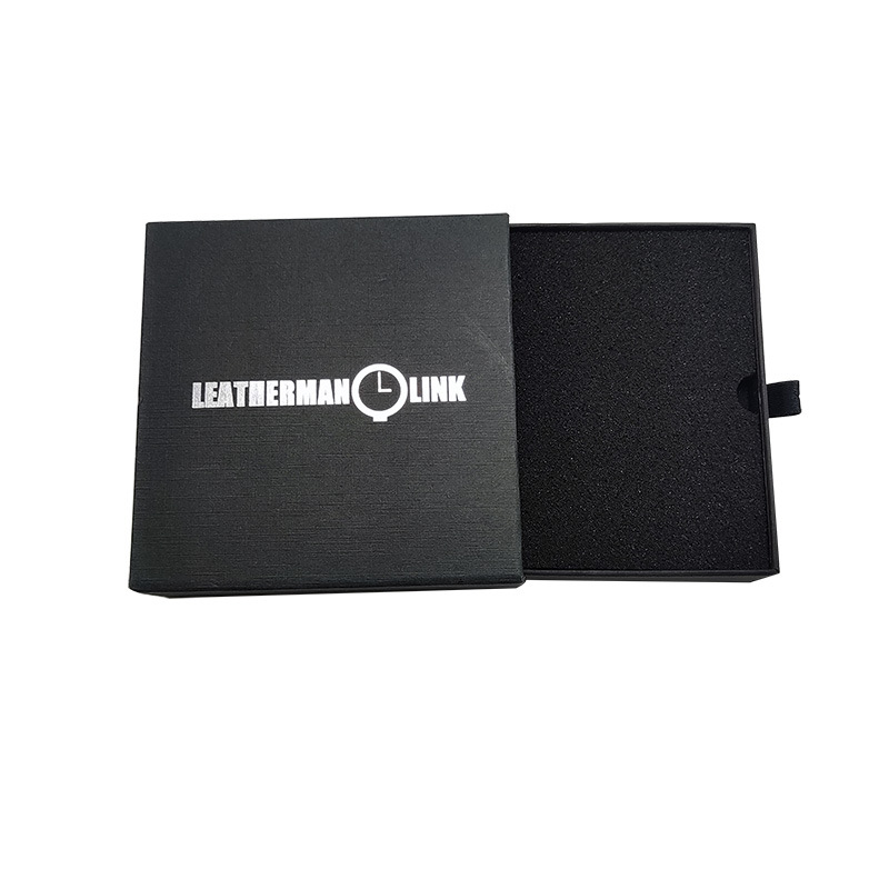 Custom Logo Gift Display Black Rigid Cardboard Watch Box Cases Paper Carton for Benefit