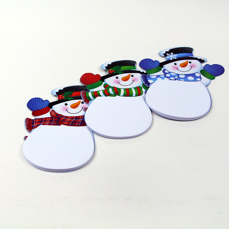 Kids Mini Shape 30sheets Cartoon Notepad Custom Shape Full Color Printing snowman notepad