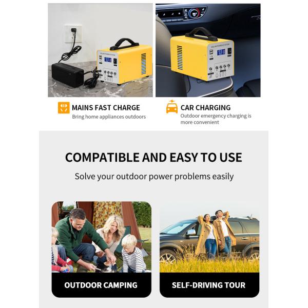 Smart Portable Power Station Generator 120W With Solar Panel For Camping