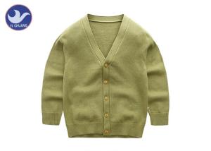 Wholesale Basic V Neck Boys Cardigan Sweater / Cotton Kindergarten Uniform from china suppliers