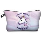 Travel Essential Unicorn Print Waterproof Zipper Toiletry Wash Bag